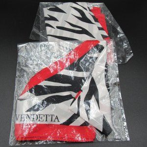 Set of 2 Valentino Pocket Square Vendetta Promotional Handkerchief Silk Mix 13.5
